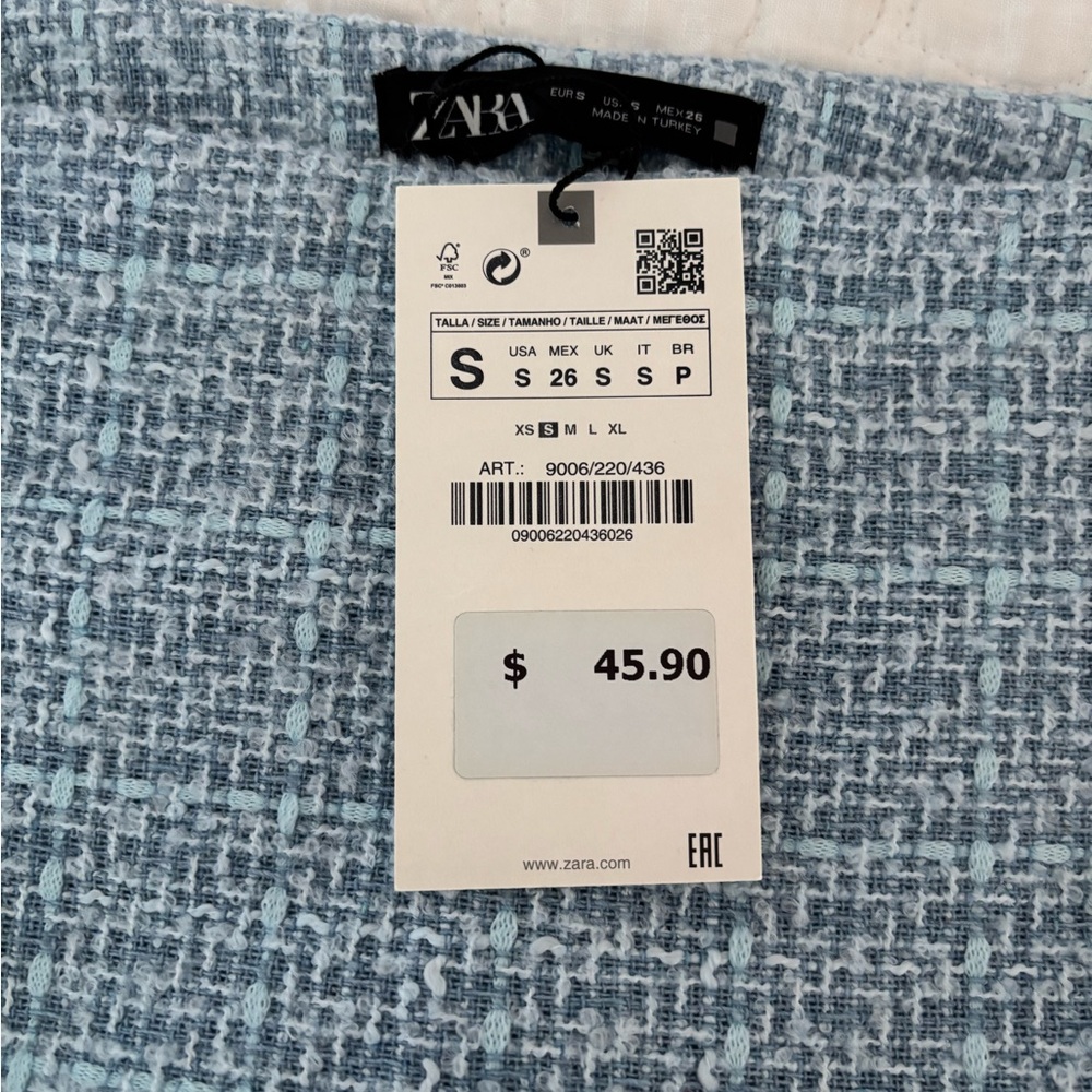 Zara Blue Tweed Skort - Picture 4 of 5